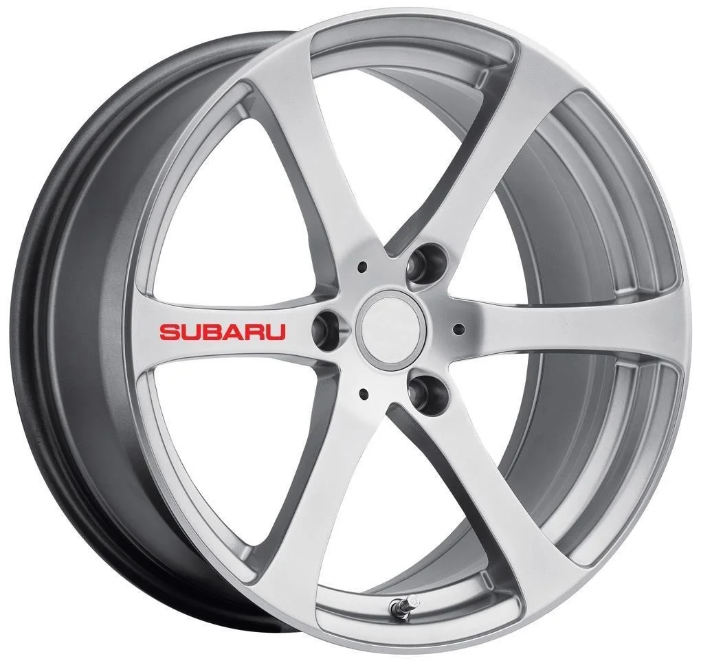 

For 6 x Subaru Red Wheels Decal Sticker Emblem Impreza Outback WRX STI