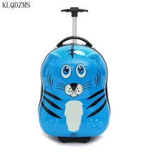 KLQDZMS мультяшная Сумка На Колесиках 3D Животные Дети, шт. Багажный Дорожный чемодан на колесиках