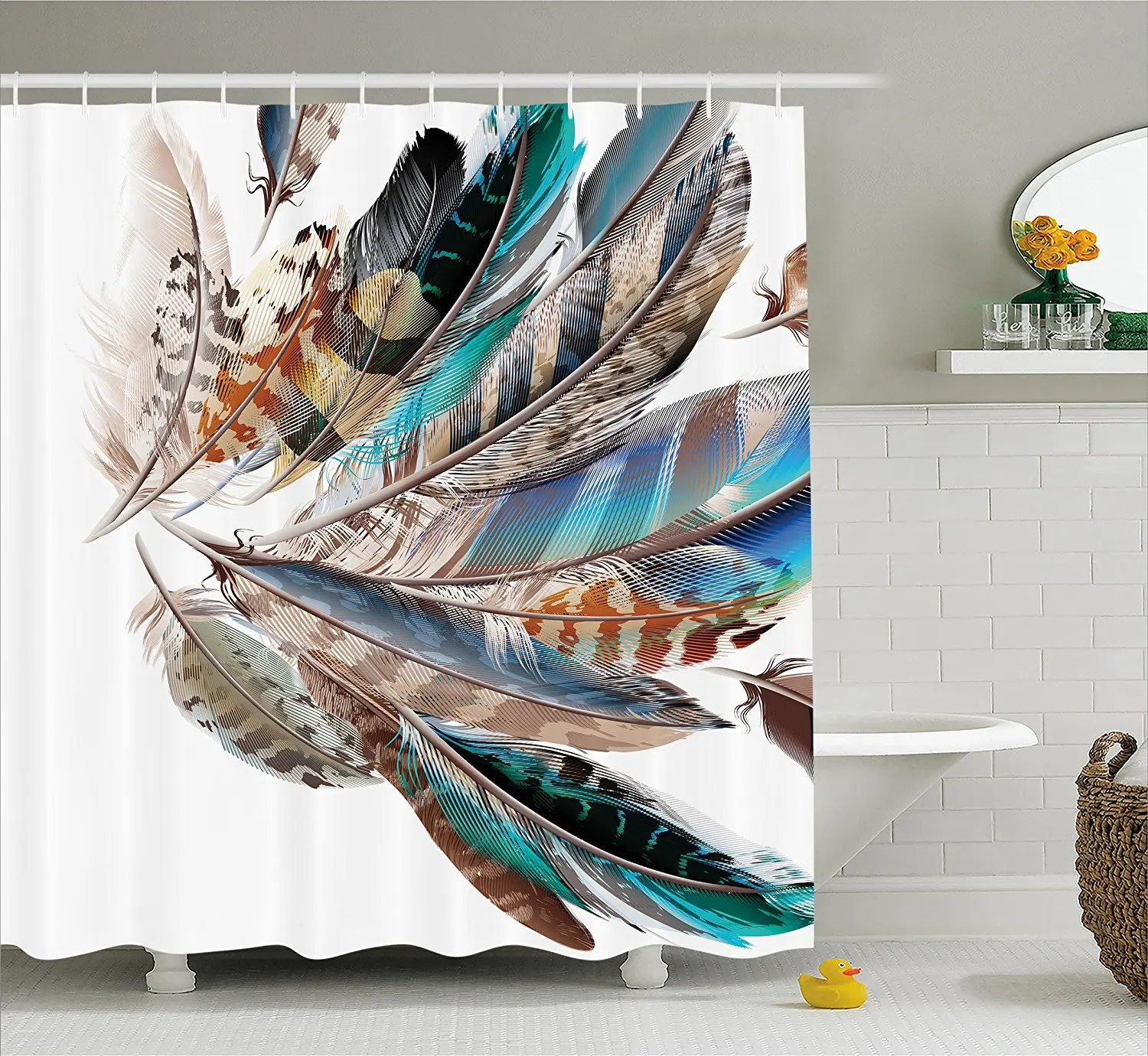 Memory Home Feather Shower Curtain Vaned Types Flight Feathers Animal