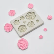 DIY силиконовые помадные формы цветочные розы формы 7 отверстий шоколадные формы торт для выпечки 66CY