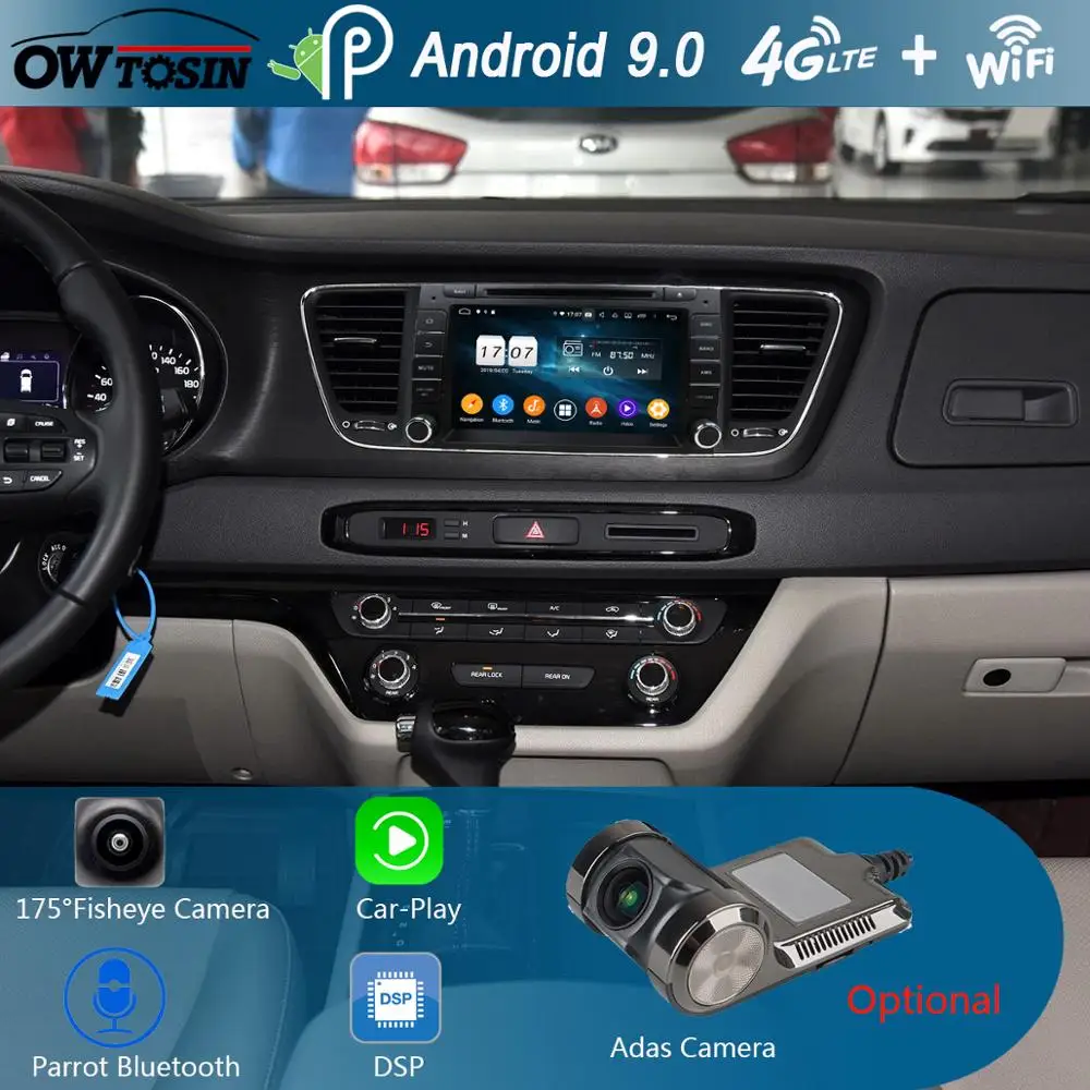 " ips 1920*1080 8 ядерный 4 Гб ram+ 64 ГБ rom Android9.0 автомобильный dvd-плеер для KIA Carnival DSP радио gps Parrot BT