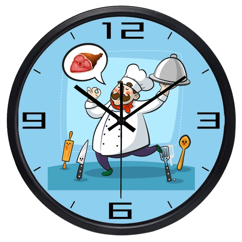 Lovely Chef Restaurant Wall Clock Best Decorative Kitchen Clockin Wall