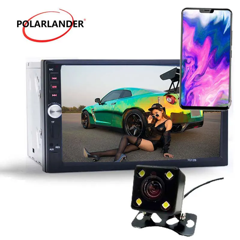 Radio de coche de 7 pulgadas 2 din estéreo coche Auto electrónico Bluetooth espejo enlace Autoradio radio reproductor de casete auto cintas W /cámara USB
