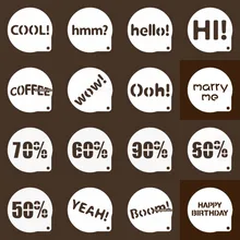 Приветствие номер трафареты для торта кофе печенье трафареты бариста шаблон печенье Форма для кексов торт пекарня patisserie reposteria