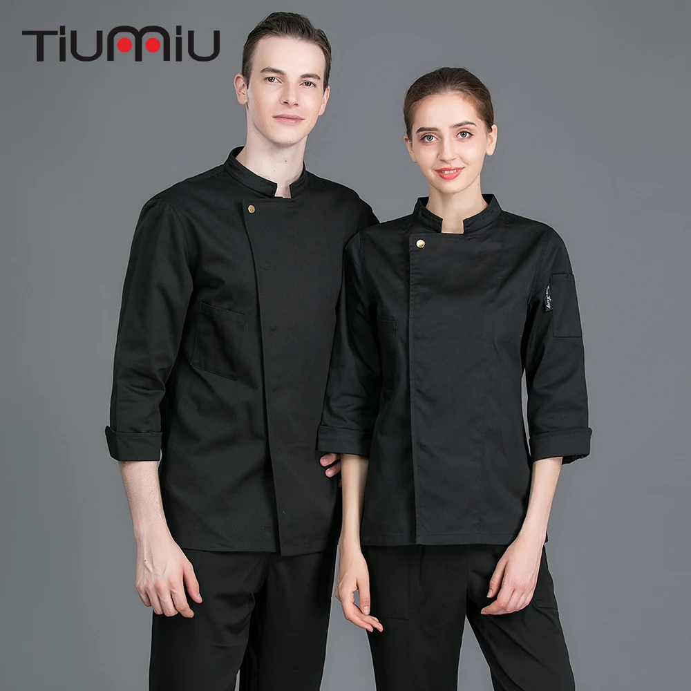 

Special Design Stand Collar Chef Uniform Unisex Long Sleeve Chef Jacket Kitchen Restaurant Barber Shop Workwear Uniform Overalls