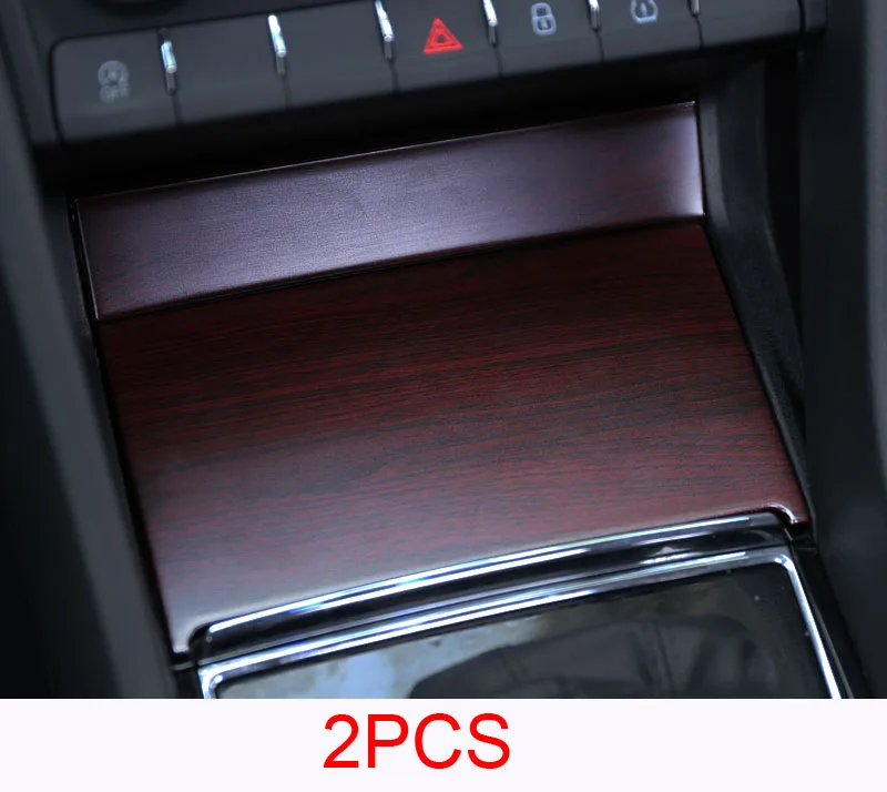 

2pcs for SKODA KODIAQ 2017-2018 Middle control Storage box panel decorative cover dark Mahogany pattern