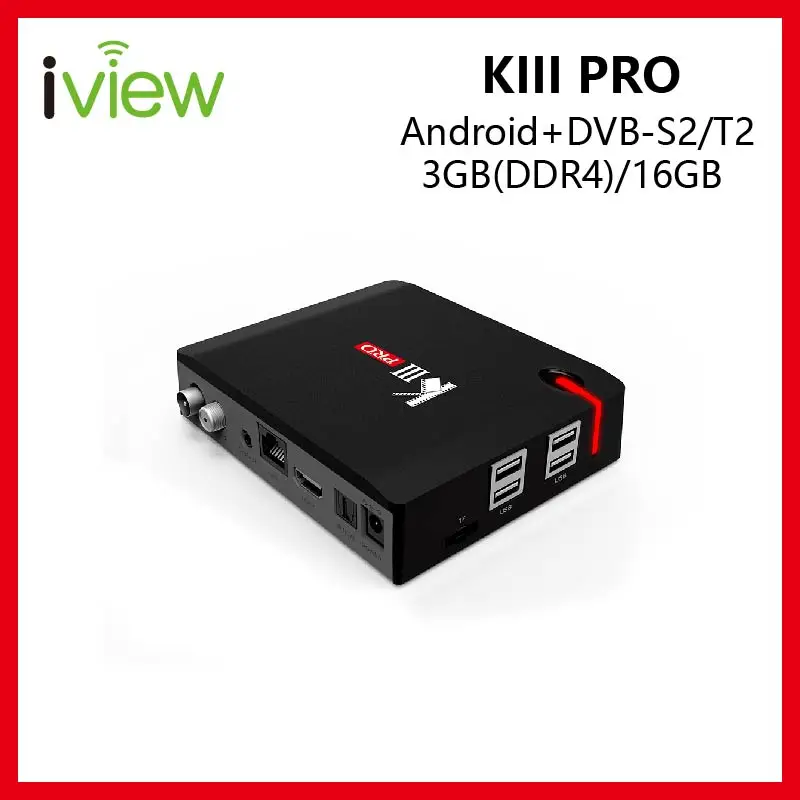 

K3 Pro Android DVB-S2/T2 Combo Receiver Amlogic S912 Octa Core Android 6.0 DDR4 3GB Flash 16GB WiFi 2.4G/5G LAN 1000M KIII Pro