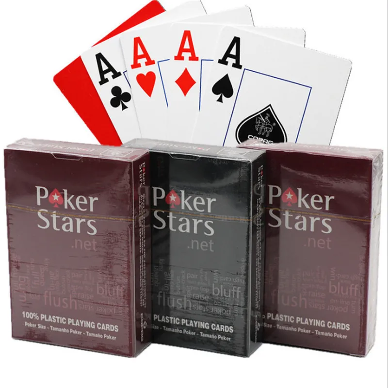 

1 Sets/Lot Texas Hold'em Plastic playing card game poker cards Waterproof and dull polish poker star Board games