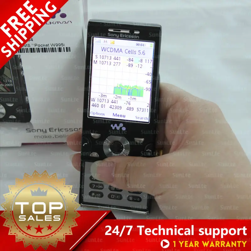 W995 W995A тест-драйв телефон Поддержка PESQ MOS и TEMS pocket