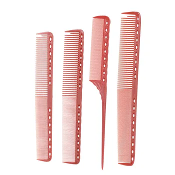 

4 Pcs Salon Hair Scale Comb Hair Sectioning Cutting Measure Combs Tail Comb Anti-Static Fine Teeth Hairdressing Styling Brush