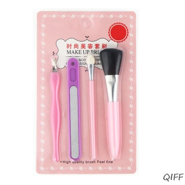 Cheap 4 In 1 Professional Beauty Tool Set Makeup Eyeshadow Brush Nail File Dead Skin Fork Cuticle Remover Pedicure Cosmetic Applicato