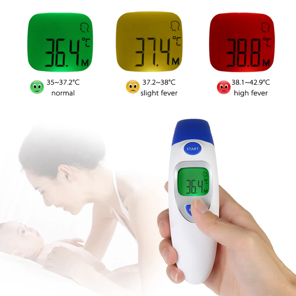 Детский термометр, цифровой инфракрасный ИК ЖК-дисплей, детский лоб и ухо, бесконтактный термометр для взрослых, измерение температуры тела