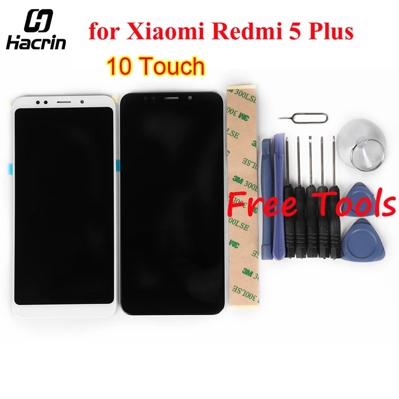 Для Xiaomi Redmi 5 Plus ЖК дисплей + сенсорный экран стеклянная панель дигитайзер сборка