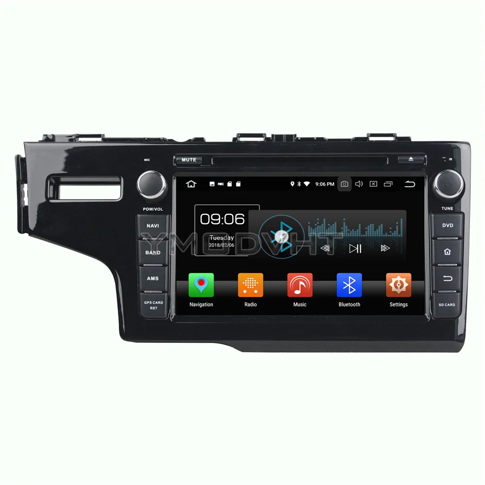 Excellent YMODVHT 8inch Android 8.0 Octa Core PX5 4GB RAM 32GB ROM Car DVD Player Radio Stereo GPS For HONDA 2014 FIT Left 1