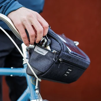 

Roswheel Waterproof Bike Handlebar Bag MTB Cycling Handlebar Storage Basket Bag Front Frame Bag Touched Screen Phone Holder