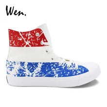 Вэнь ручная роспись обувь дизайн флаг Нидерландов парусиновая обувь для мужчин и женщин кроссовки на шнуровке плимсоллы эспадрильи плоский запатиллас