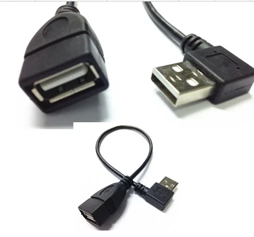 90 degree left elbow male to female extension cable USB 2.0 A | Обустройство дома