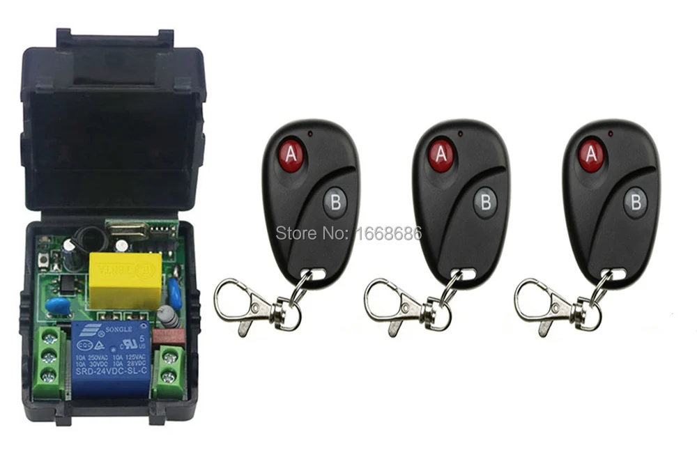 

New AC220V 1CH RF Wireless Remote Control Switch System Transmitter with Two-button Receiver Smart Home Switch