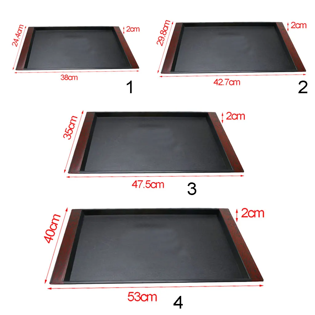 1 Piece Plastic Rectangle Breakfast Food Tray Cup Dinner Plate Hotel Buffet Serving Decor Kitchen Organizer 4 Size Available