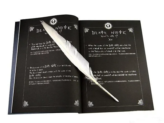 

Anime Death Note book figure toy Death Note notebook and quill pen set cosplay school fashion stationery free shipping