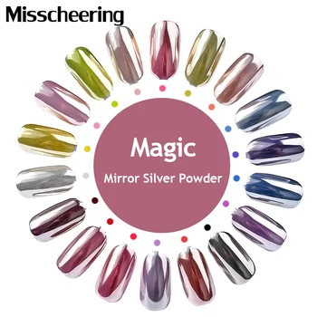 

New 0.5g/box Super Magic Mirror Powders Silver Nail Glitters Dust Shinning Chrome Nail Art Pigments 3d DIY Manicure Decorations