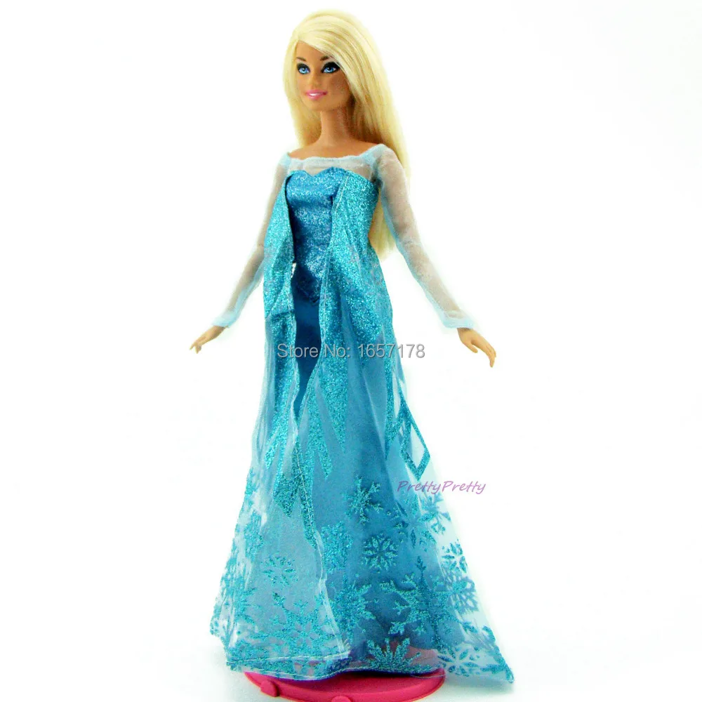 Hot Sell Princess anna elsa Fashion Outfit For Queen Elsa Doll Dress For Barbie Doll Girl Gift
