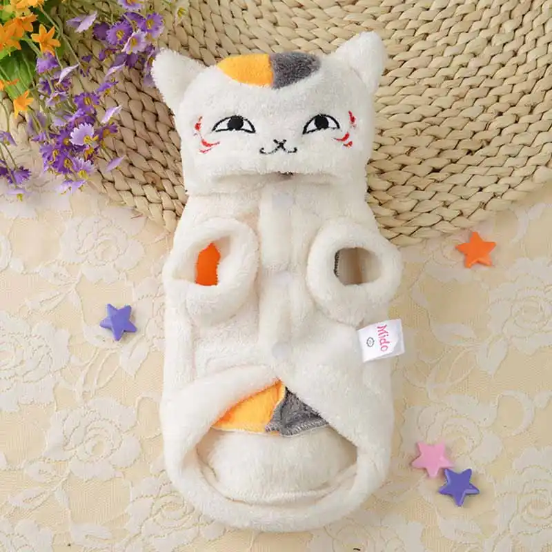Одежда из кораллового флиса для домашних животных; зимняя теплая толстовка с капюшоном для кошек; костюм для учителя; повседневная одежда для кошек; одежда для котенка, щенка, пуделя, маленьких собак - изображение