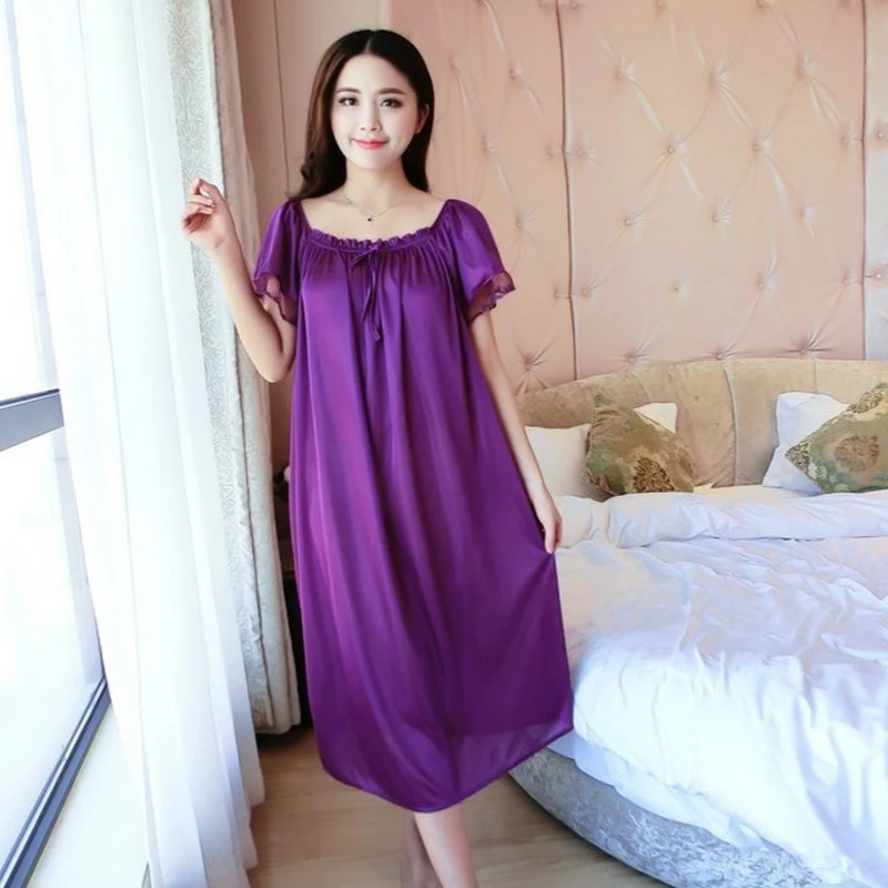 de seda sexys para mujer, ropa de dormir de talla grande 4XL, camisón informal, lencería, nuevo|sleepwear dress|sexy silk nightgownssilk nightgowns - AliExpress