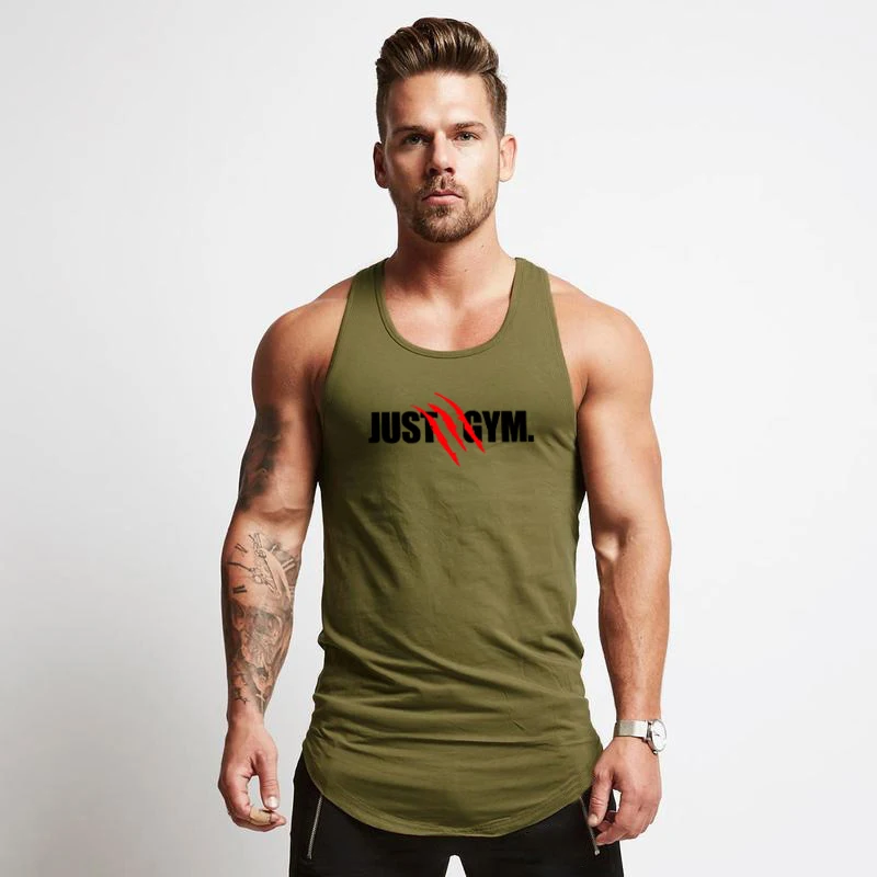 High Quality Sport Running Vest Men Fitness Tanktop Gym sleeveless T Shirt Workout Training Tank Top Men Bodybuilding Clothing - Цвет: green189