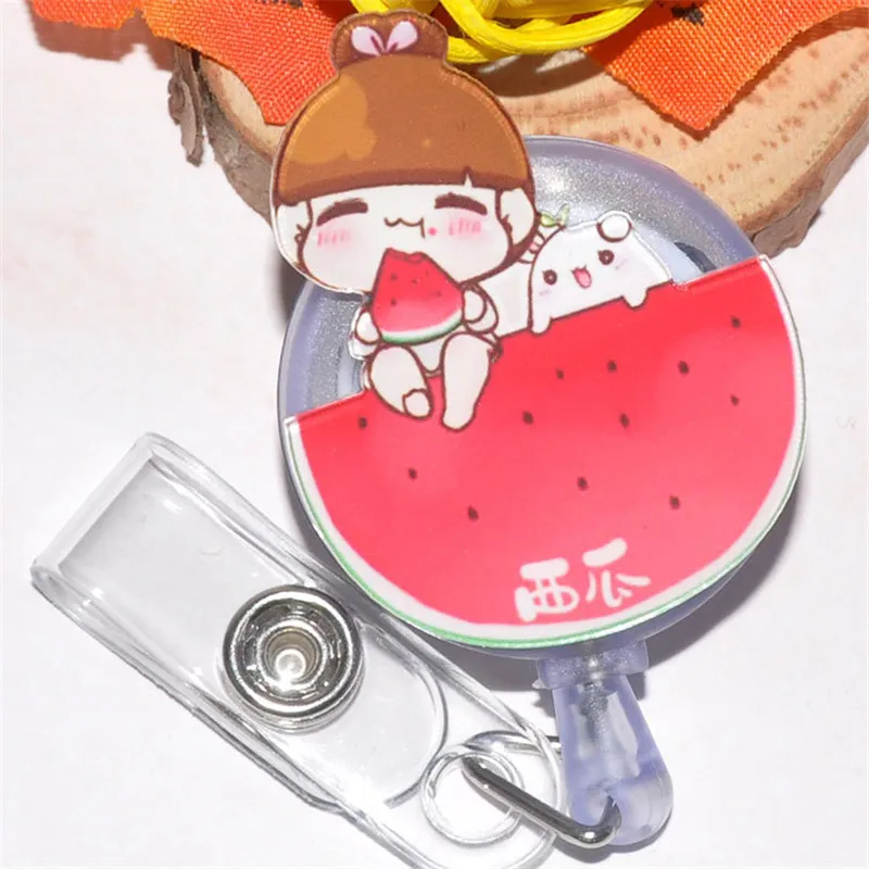 

Retractable Pull Badge ID Lanyard Name Tag Card Badge Holder Reels Key Ring Chain Clips School student office