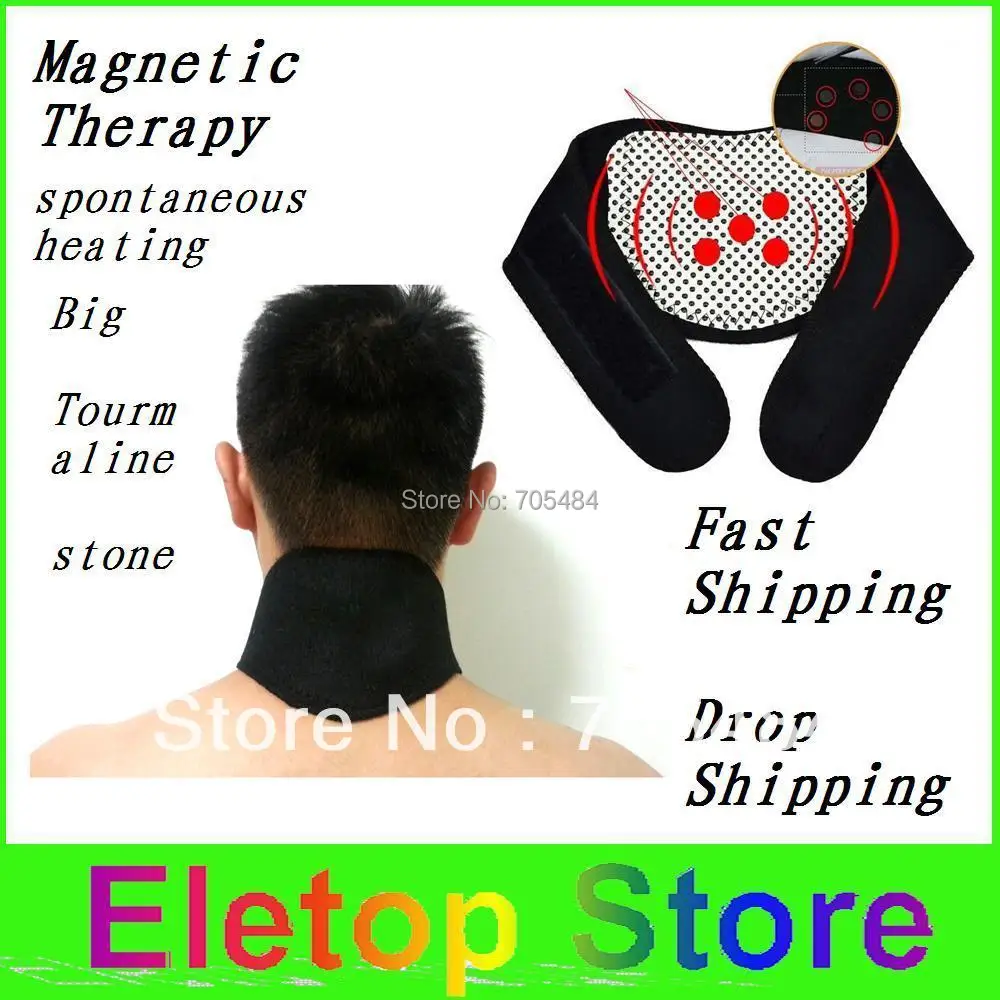 

Freeshipping 2pcs Magnetic Therapy Neck cervical vertebra Protection Spontaneous Heating tourmaline Headache Belt Neck Massager