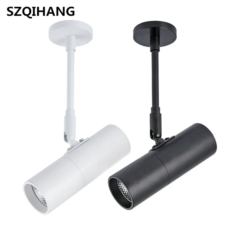 

COB 15W 20W Surface Mounted aluminum White shell Black shell Ceiling Rail Track lighting Spot Rail Spotlights AC85-265V