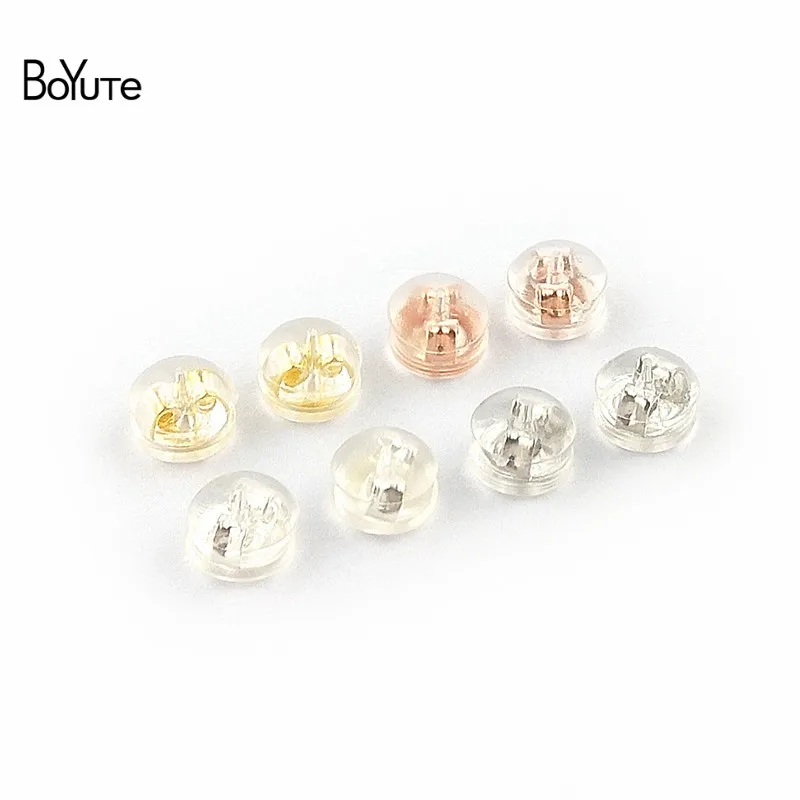 

BoYuTe 10Pcs 5*4.2MM Earrings Stoppers Silicon Earring Backs Plug Diy Jewelry Findings Components