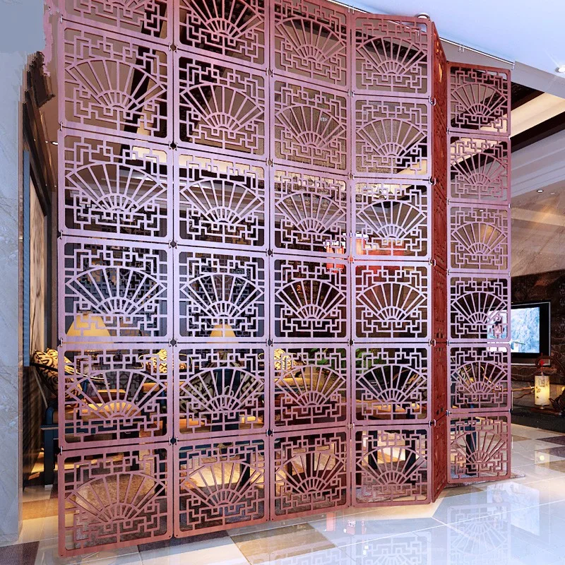 29*29 см Биомбо китайский модный минималистичный вход с экрана стеновые панели в виде шторы Висячие из полой древесины гостиная Настенный механизм