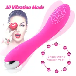 Мощный 10 скоростей вибратор Секс-игрушки для женщины g-пятно Массажер вибрационный эротические игрушки AV Волшебная палочка продукты секс