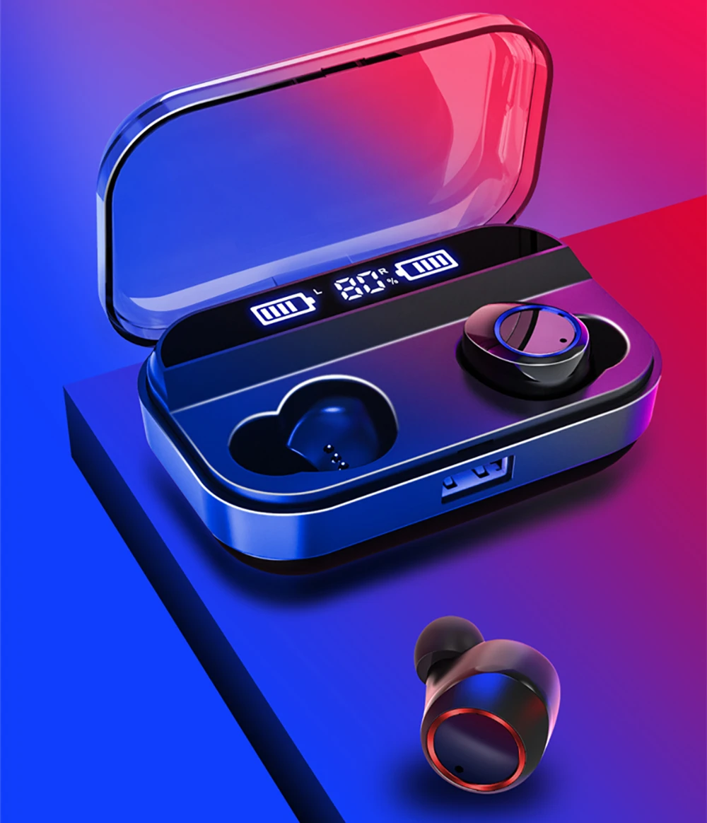 

TWS Wireless Earphone Bluetooth 5.0 Earphones Power Display Touch Control Sport Stereo Cordless Earbuds Headset Charging Box