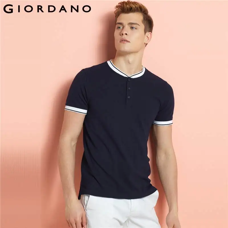 Giordano Men T shirt Crewneck Tee 2017 Summer Tops Cotton
