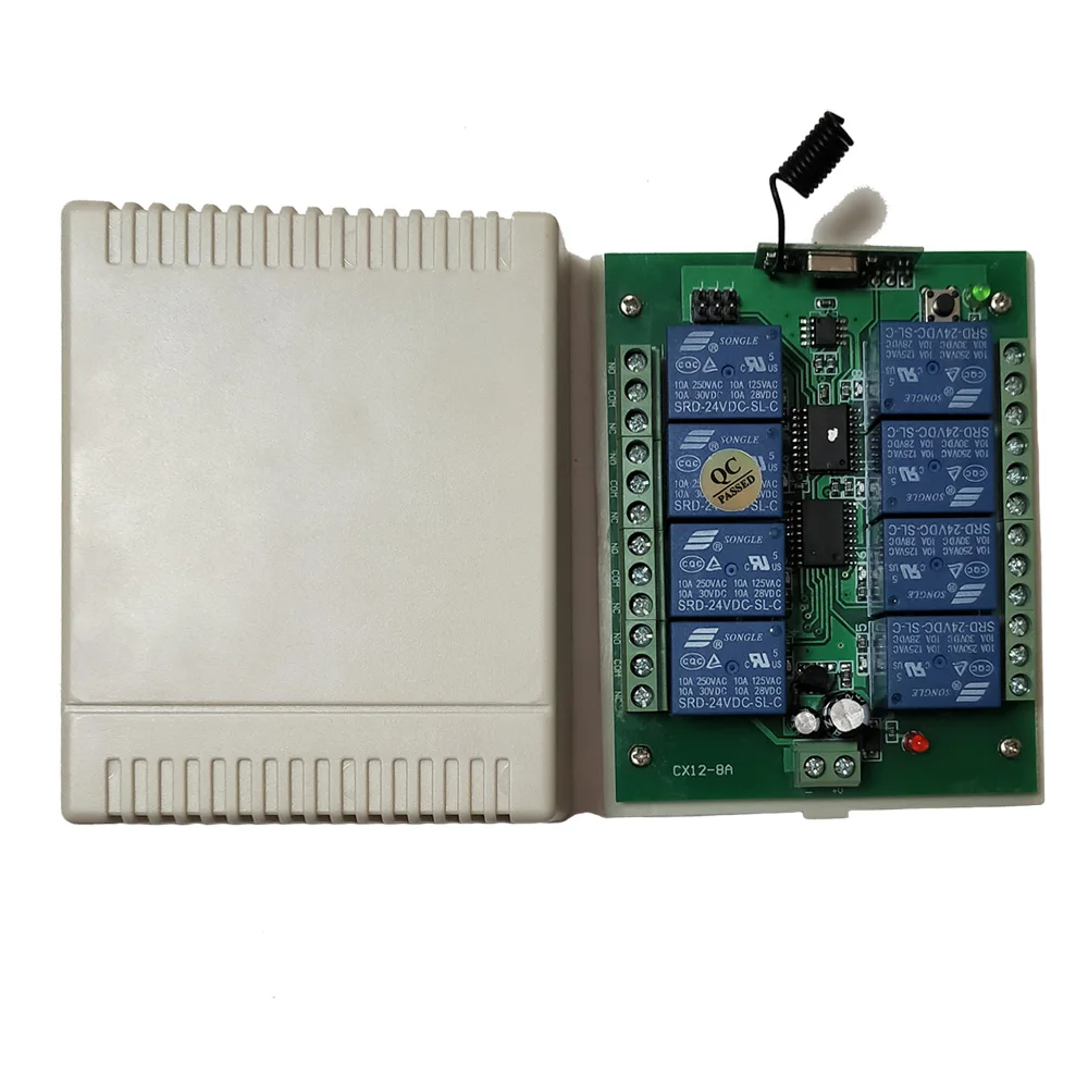 

DC 12V 24V 8 CH 8CH Radio Receiver RF Controller RF Wireless Remote Control Switch Relay Module Receiver 315/433 MHz