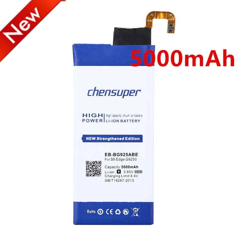 Chensuper 5000 мАч EB-BG925ABE батарея для samsung GALAXY S6 Edge батареи G9250 G925F G925FQ G925S