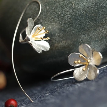 

Fashion Elegant 925 Sterling Silver Long Flower Earrings for Women Silver Tassel Earrings Jewelry Sterling-Silver-Jewelry