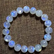 Натуральный Синий Кианит круглый кошачий глаз бусины браслет 13 мм AAA