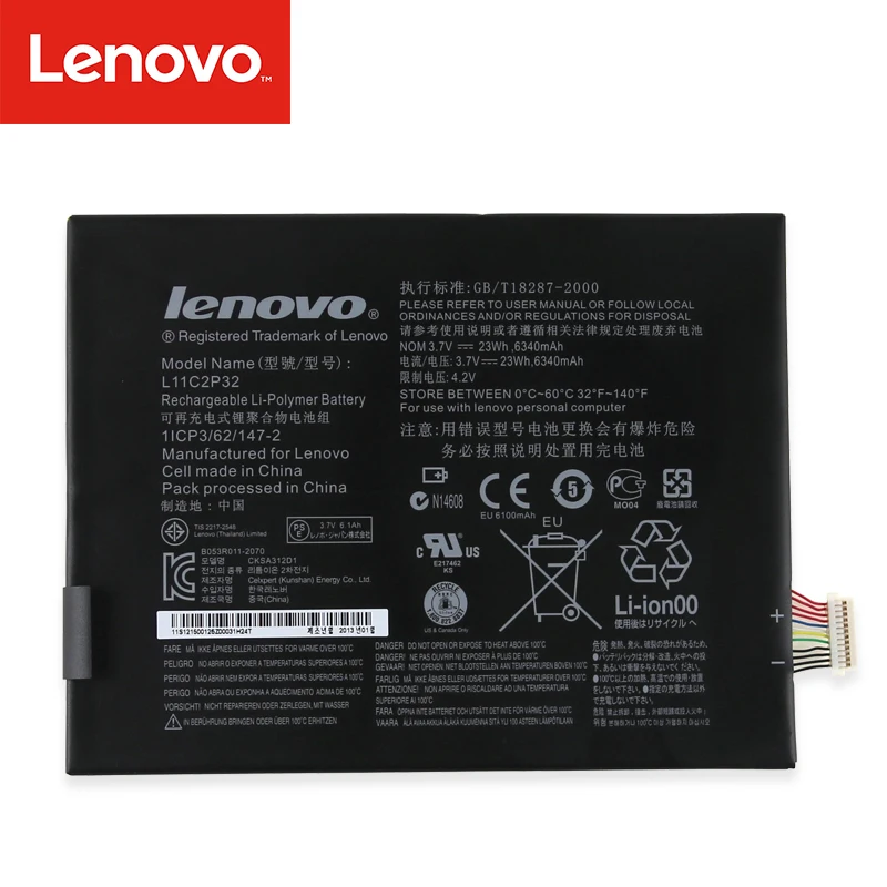 Аккумулятор для ноутбука lenovo IdeaTab S6000 Idea Tab S600H B6000-F Bateria L11C2P32 23Wh 6340 мАч