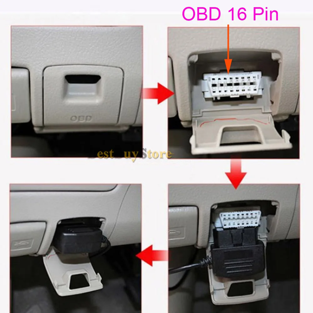 XCGaoon 10 шт. новых автомобильных Зарядное устройство OBD 16 Pin DC преобразователя постоянного тока, 12 В, 24 В до 5 В, 2A с микро USB кабель, низкий Напряжение защиты