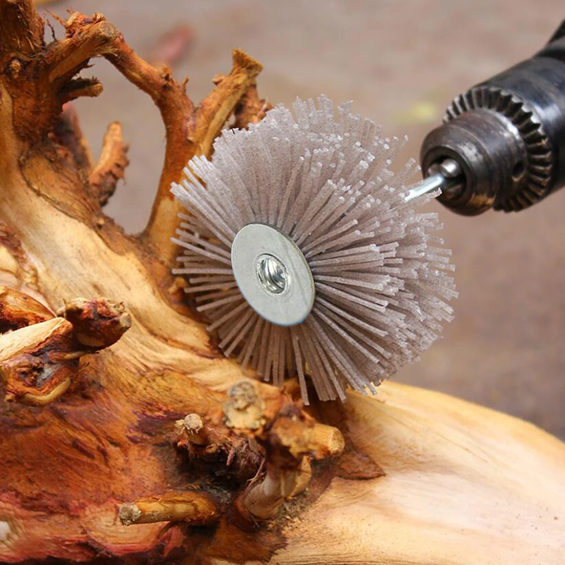 

Hot Abrasive Wire Grinding Flower Head Abrasive Nylon Wheel Woodwork Polishing Brush Bench Grinder For Wood Furniture Mahogany