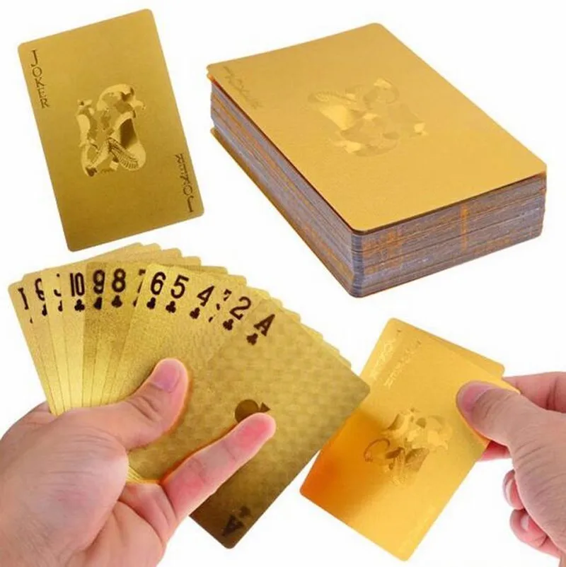 Durable-Waterproof-Plastic-Playing-Cards-Gold-Foil-Poker-Golden-Poker-Cards-24K-Gold-Foil-Plated-Playing