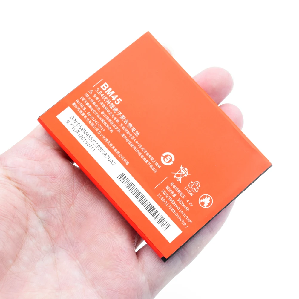 XiaoMi BM45 BM 45 перезаряжаемая литиевая батарея сменная для Xiaomi Redmi Note 2 3 84 в 3060 мАч