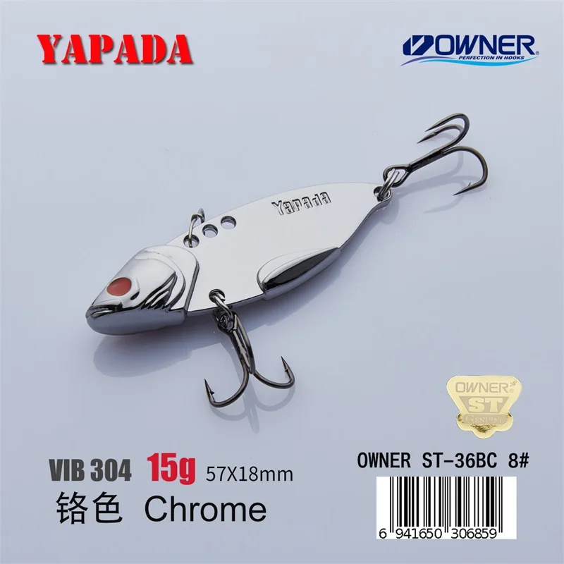 Chrome 15g YAPADA VIB 304 стальной батальон 10 г/15 г владелец тройной крючок 50-57 мм перо многоцветный цинковый сплав Металл VIB рыболовные приманки бас - Цвет: Chrome 15g