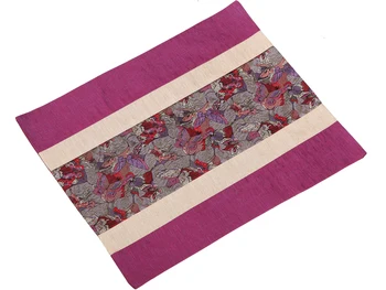 

Handmade Patchwork Modern Dining Table Mat Plate Placemat Rectangle Luxury European Style Silk Brocade Insulation Western Pad