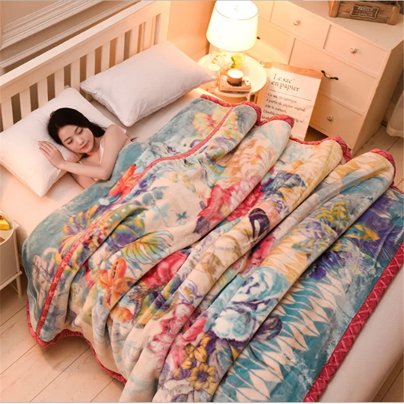 

High quality floral pattern blanket/heavy raschel blanket/winter blanket size 180 * 220/200 * 230cm free shipping