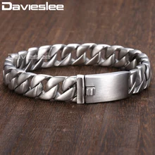 Davieslee 11 мм браслет для мужчин Матовый круглый панцирный кубинское звено 316L браслет из нержавеющей стали мужские ювелирные изделия DLHB162